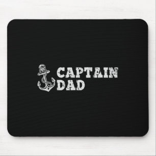 Captain Dad Sailing Boating Vintage Boat Anchor Fu Mouse Pad