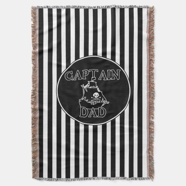 Captain Dad Throw Blanket (Front Vertical)