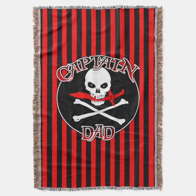 Captain Dad Throw Blanket (Front Vertical)