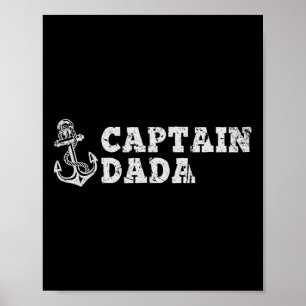 Captain Daddy Sailing Boating Vintage Boat Anchor Poster