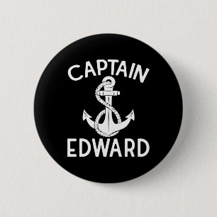 Captain Edward Anchor Boating Ship Yacht Boat 6 Cm Round Badge