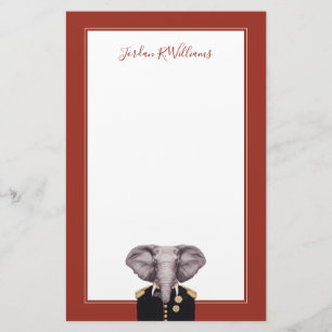 Captain Elephant Add Your Name Stationery