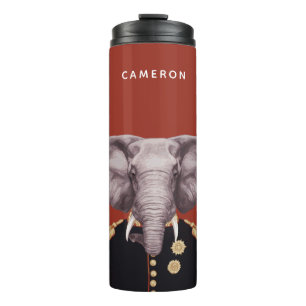 Captain Elephant   Add Your Name Thermal Tumbler