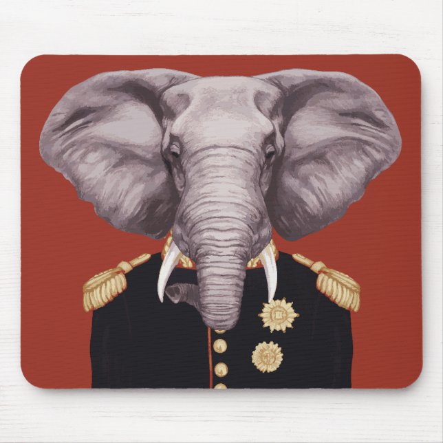 Captain Elephant Mouse Pad (Front)