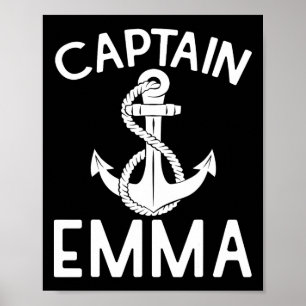 Captain Emma Yacht Sailing Boat Ship Boating Poster