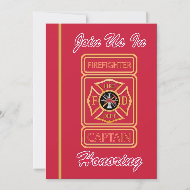 Captain Firefighter Retirement Invitation (Front)