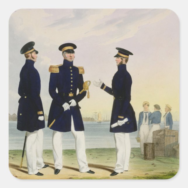 Captain, Flag Officer and Commander (Undress) plat Square Sticker (Front)