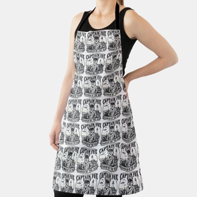 Captain Fox Guardian of Seas Nautical Design Apron (Insitu)