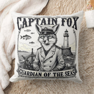 Captain Fox Guardian of Seas Nautical Design Cushion