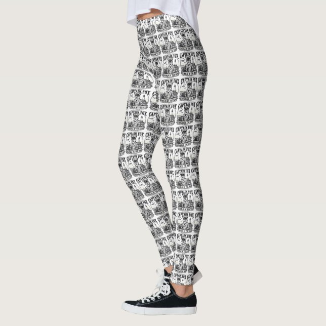 Captain Fox Guardian of Seas Nautical Design Leggings (Left)