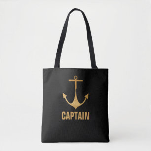 Captain, Gold Anchor Tote Bag