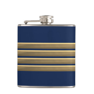 Captain gold stripes hip flask