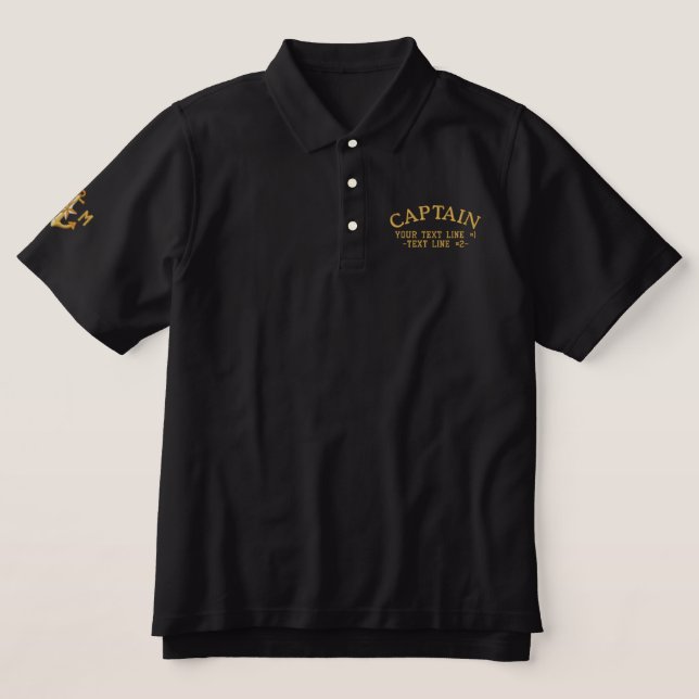 Captain Golden Star Anchor Your Text and initials (Design Front)