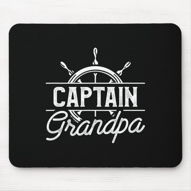 Captain Grandpa Funny Boating Sailing Quote For Gr Mouse Pad (Front)