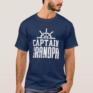 Captain Grandpa Funny Family Sailing Boat Lover Sh T-Shirt
