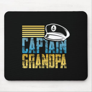 Captain Grandpa - Sailing Captain Hat - Boat Lover Mouse Pad