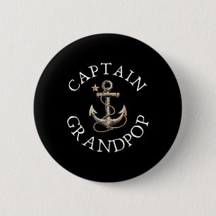 Captain Grandpop Boat Sailing Boating Vintage Anch 6 Cm Round Badge