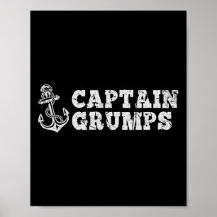 Captain Grumps Sailing Boating Vintage Boat Anchor Poster