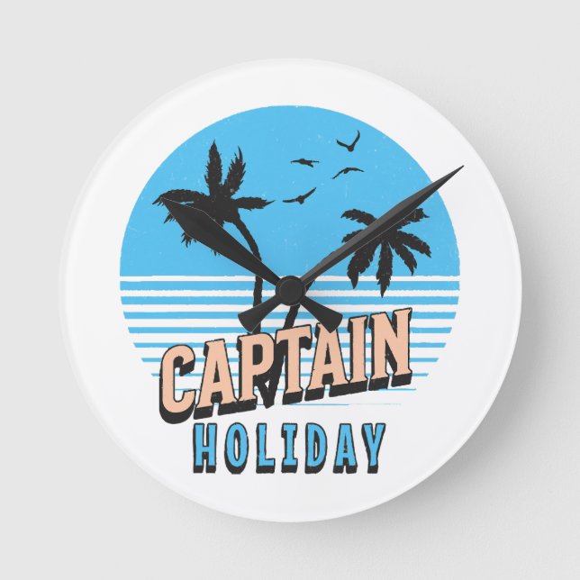 Captain Holiday Round Clock (Front)