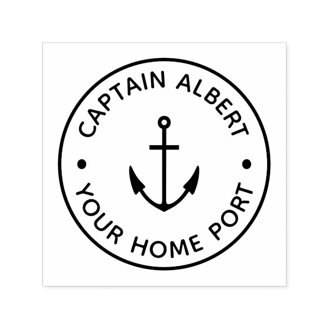 Captain Home Port Anchor Self Inking Stamp (Design)