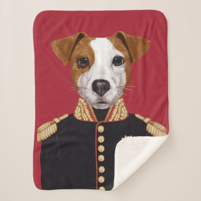 Captain Jack Russell Sherpa Blanket (Front)