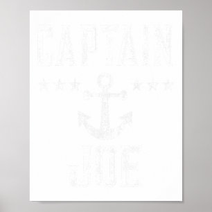 Captain Joe - Retro Personalised Nautical Boating  Poster