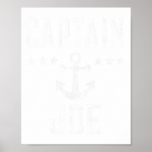 Captain Joe - Retro Personalised Nautical Boating  Poster (Front)
