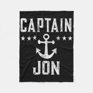 Captain Jon Boating Gift For Boat Lovers Fleece Blanket