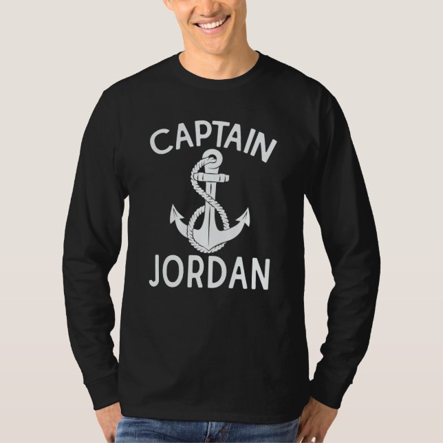 Captain Jordan Boating Yacht Anchor Ship Boat T-Shirt (Front)
