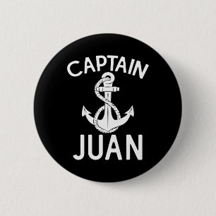 Captain Juan Ship Boat Boating Yacht Anchor 6 Cm Round Badge