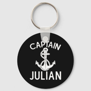 Captain Julian Yacht Boating Ship Boat Anchor Key Ring