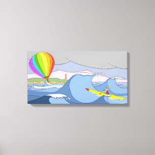 Captain Kayak and the Balloon Canvas Print