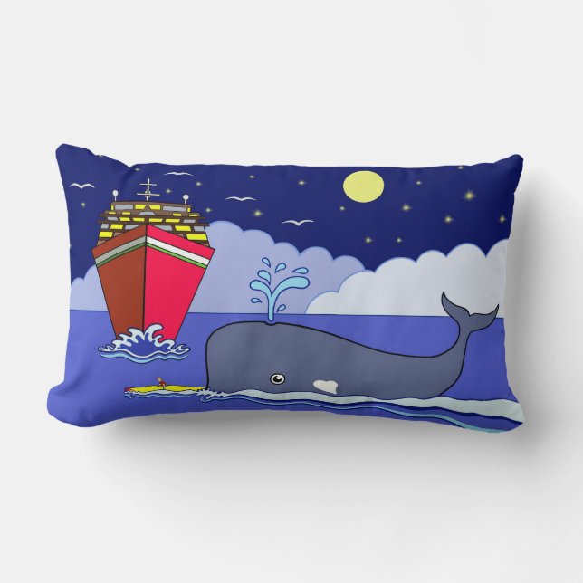 Captain Kayak Saved by Whale Lumbar Cushion (Front)