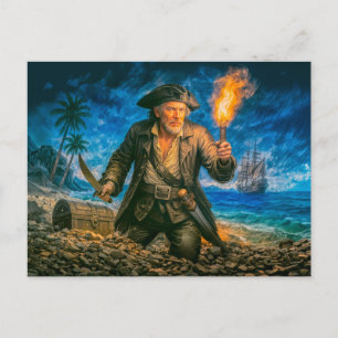 Captain Kidd Legendary Pirate Portrait Postcard