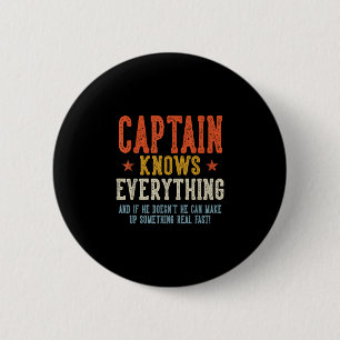 Captain knows everything father's day retro 6 cm round badge