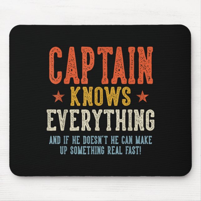 Captain knows everything father's day retro mouse pad (Front)