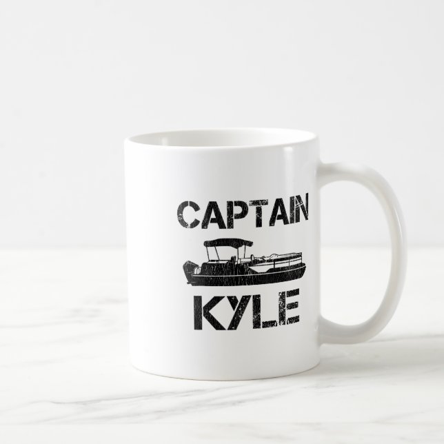 Captain Kyle Pontoon Personalised Boat Name Fishin Coffee Mug (Right)