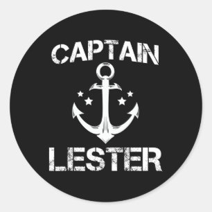Captain Lester Funny Birthday Personalised Name Bo Classic Round Sticker