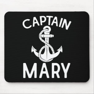 Captain Mary Ship Yacht Boating Boat Anchor Mouse Pad