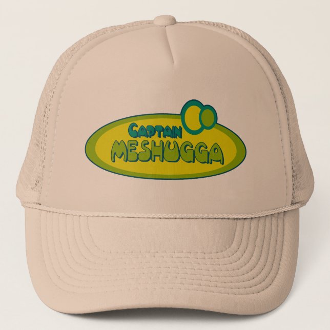 CAPTAIN MESHUGGA ( Crazy ) - Funny Yiddish humour Trucker Hat (Front)