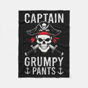 Captain Mpy Pants Rate Humor Skull Graphic Fleece Blanket