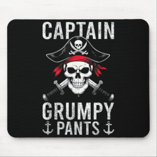 Captain Mpy Pants Rate Humor Skull Graphic  Mouse Pad