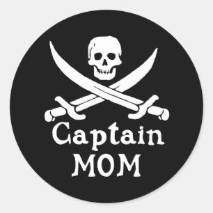 Captain Mum Classic Round Sticker
