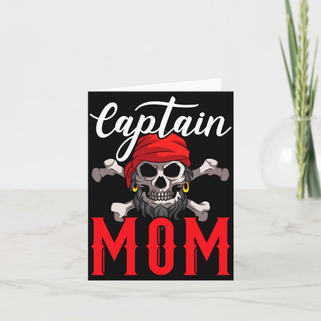 Captain mum mummy mama pirate lover performance  card (Front)
