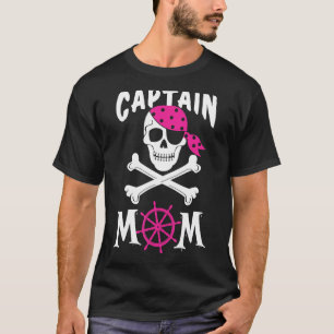 Captain Mum Pirate Skull & Crossbones Happy Hallow T-Shirt