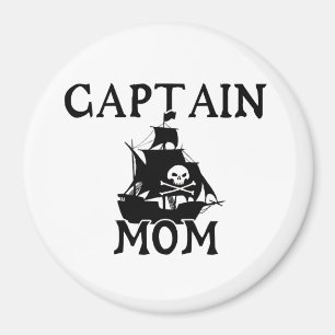 Captain Mum Round Magnet