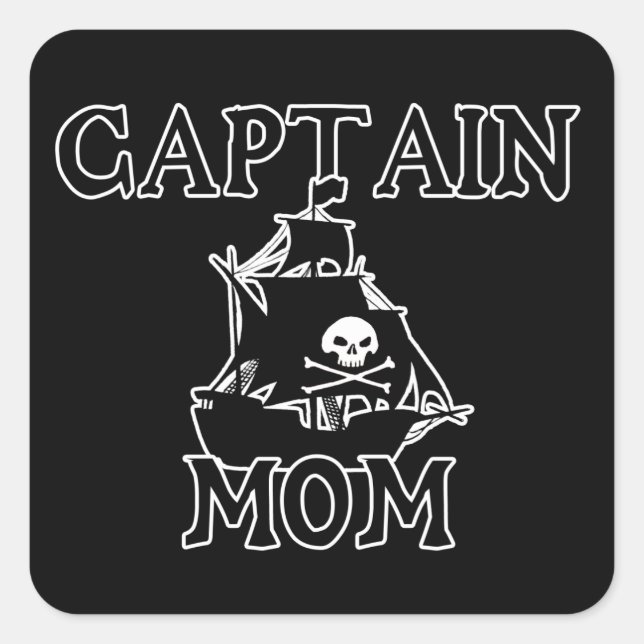 Captain Mum Square Sticker (Front)