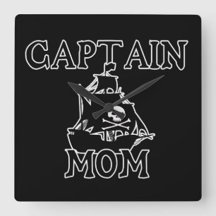 Captain Mum Square Wall Clock