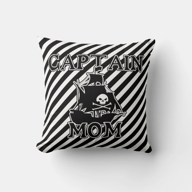 Captain Mum Throw Pillow (Front)