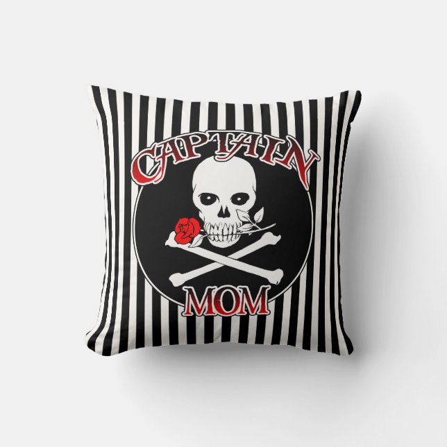 Captain Mum Throw Pillow (Front)